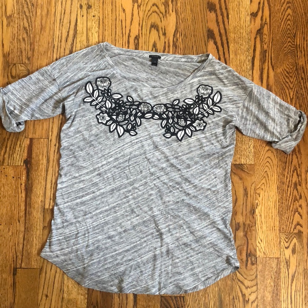 J. Crew appliqué short sleeve cotton scoop neck t-shirt